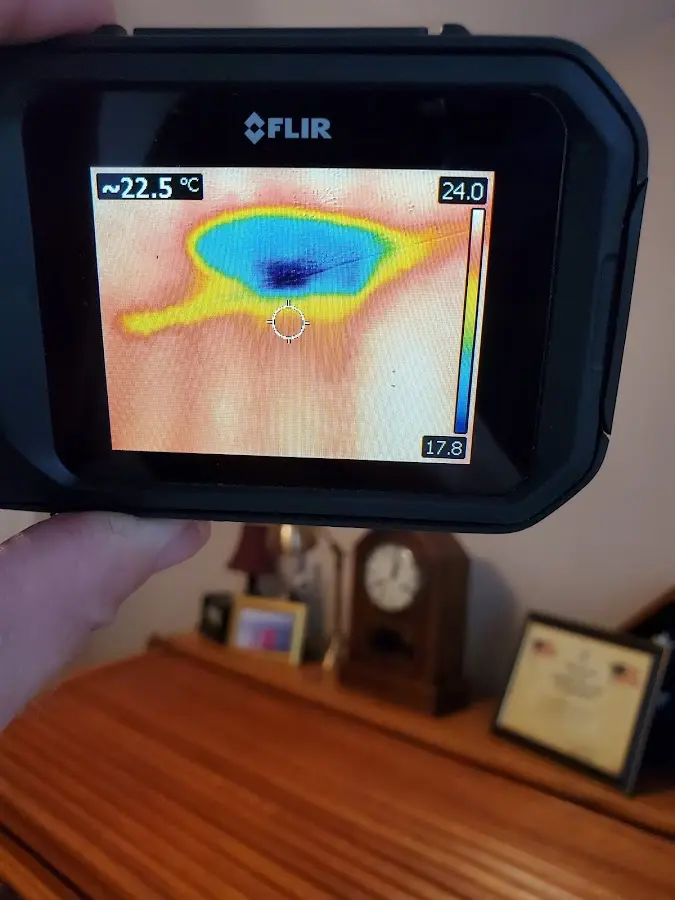 Thermal imaging inspection for water damage in Southold